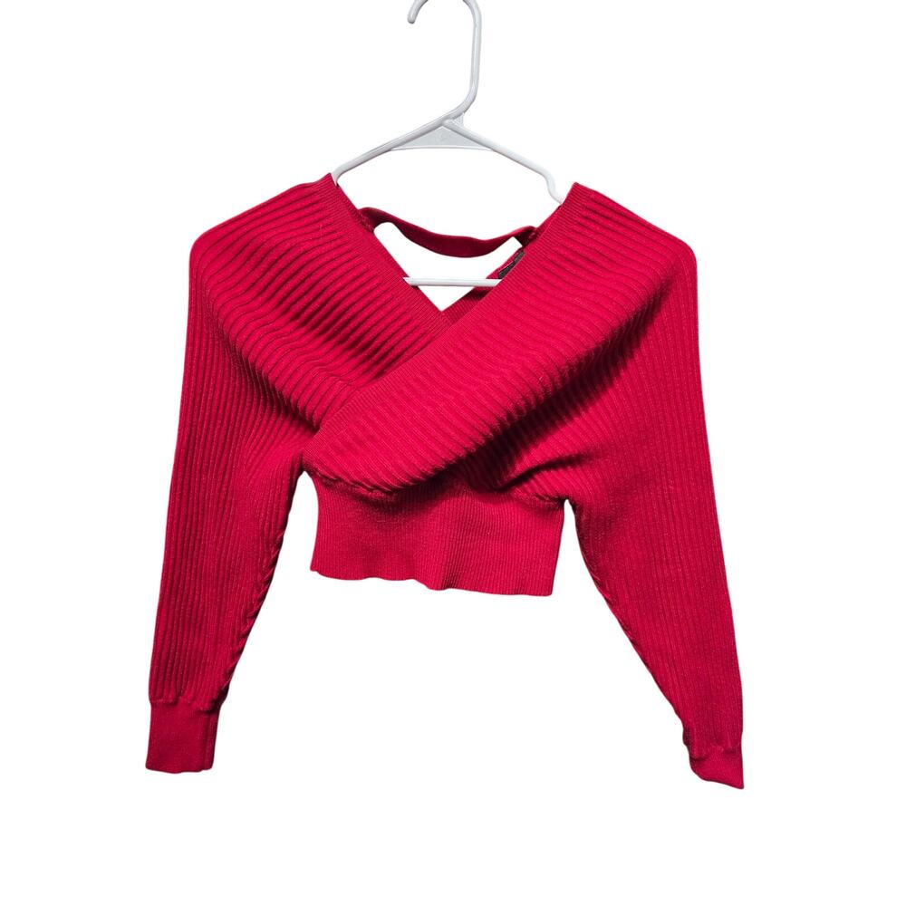 Cropped Deep V Sweater - Windsor - S